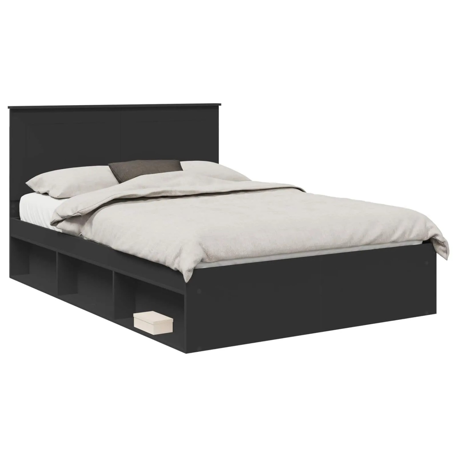 vidaXL Bettrahmen Schwarz 160 x 200 cm Massives Kiefernholz 3409328