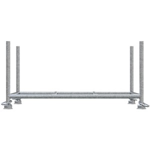 Schake Stapelpalette, feuerverzinkt, 1,5x0,87x0,6m, für Baugeräte und Lagertechnik.
