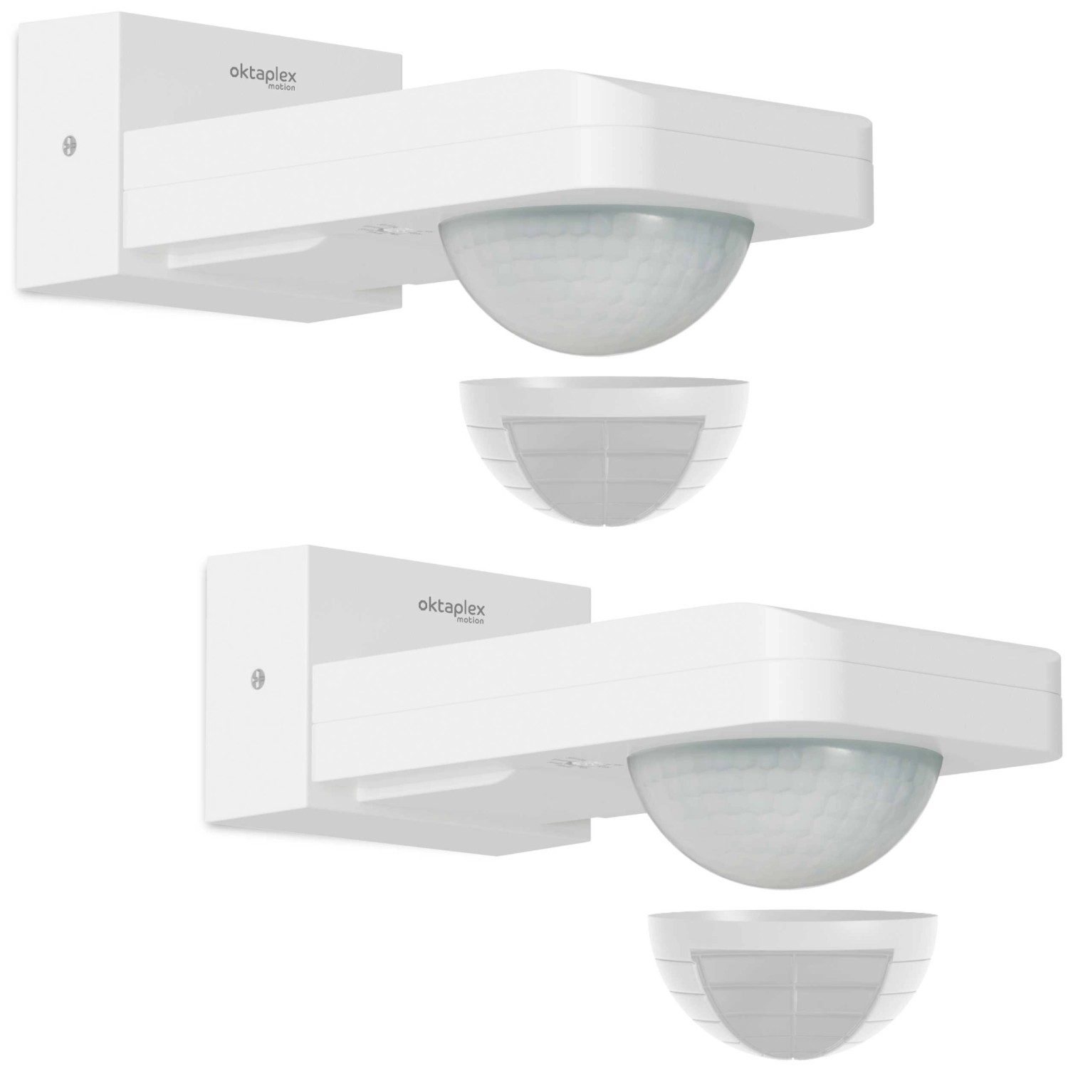 Oktaplex Tea Bewegungsmelder 2er Set 360 Grad 9m Außen Schwenkbar Weiß IP65