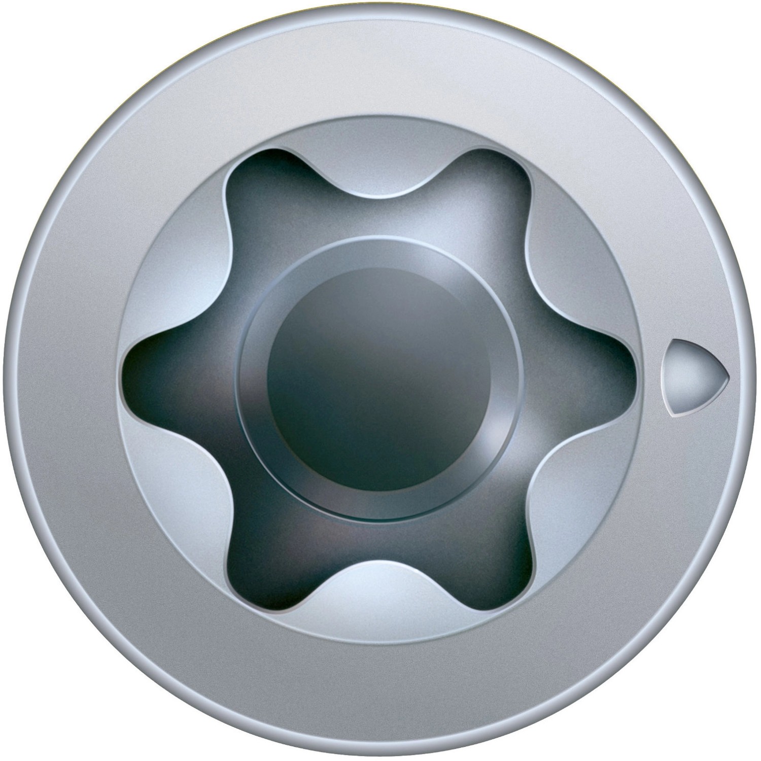 Detailaufnahme: Spax Senkkopf Universalschraube mit T-Star plus Antrieb.