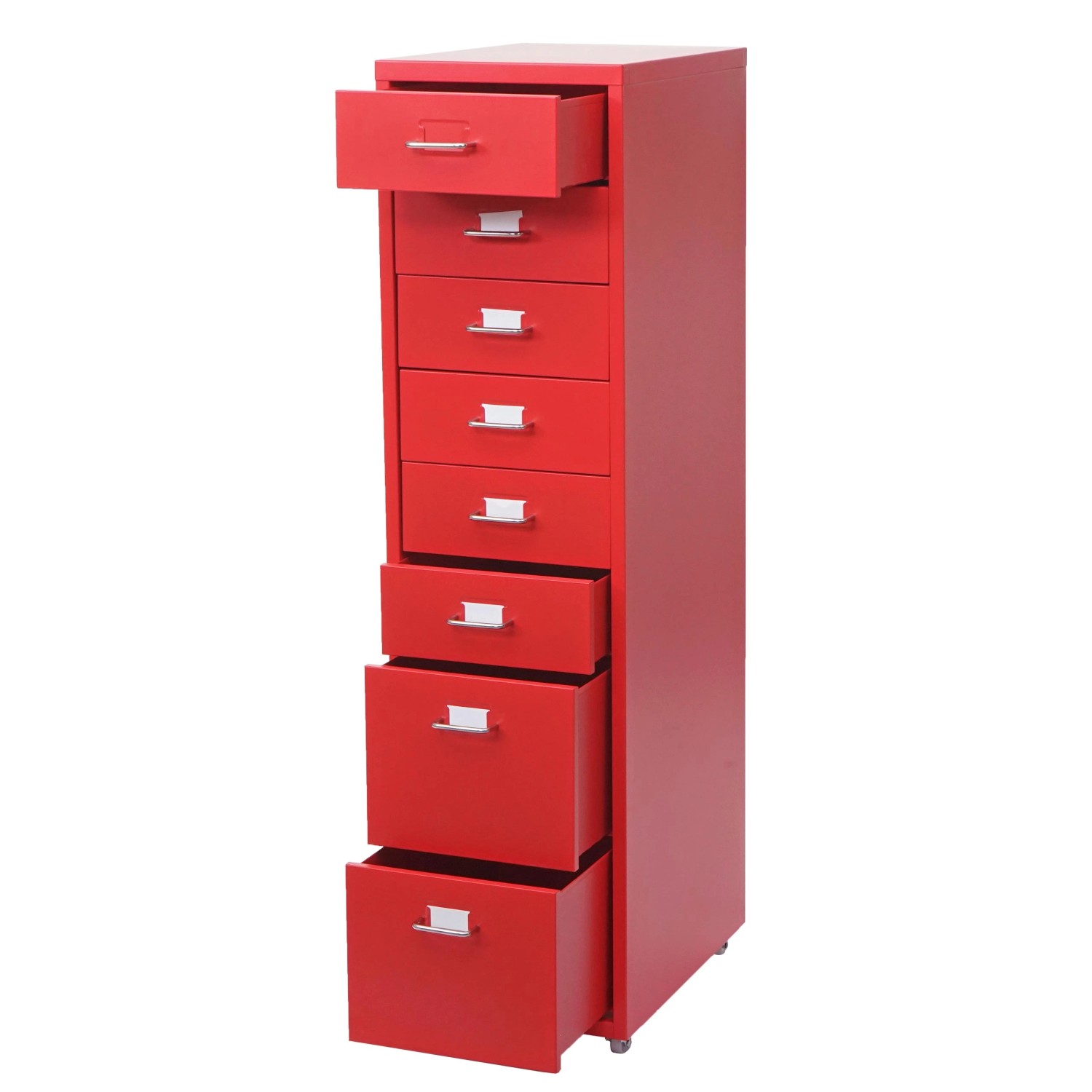 PROREGAL Rollcontainer Housten 110x28x41cm 8 Schubladen Rot günstig online kaufen
