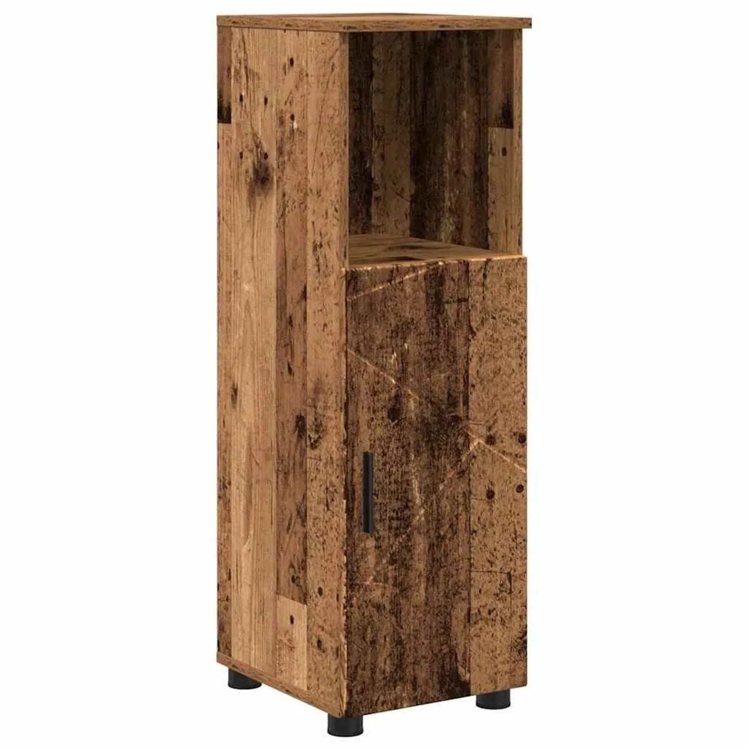 vidaXL Badezimmerschrank mit Speicher mit Tür Altholz 30 x 35 x 95 cm 88332 günstig online kaufen