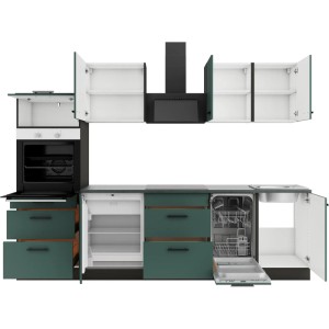 OPTIFIT Verona405 Küchenzeile 270 cm Steingrün
