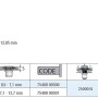 Technische Zeichnung Goebel Spreiz-Blindnietmutter M8, verzinkter Stahl, Abmessungen und Anzugsmomente.