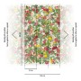 Fototapete mit Blumenmuster in Grün, Rosa, Rot und Gelb. Romantisches Landhaus-Design für Wohnräume.