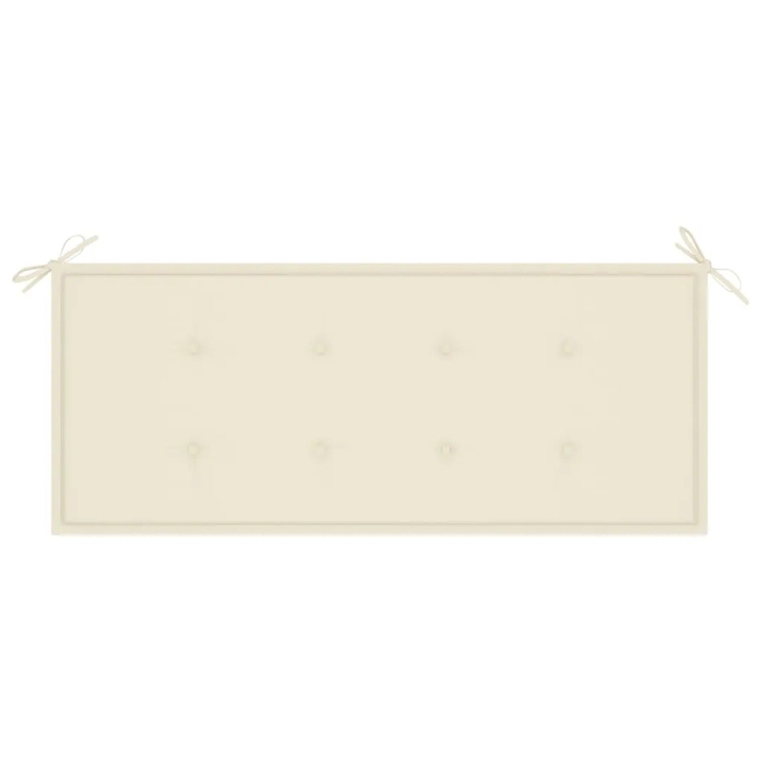 Cremeweiße Auflage (120x50 cm) für vidaXL Gartenbank aus Akazienholz.