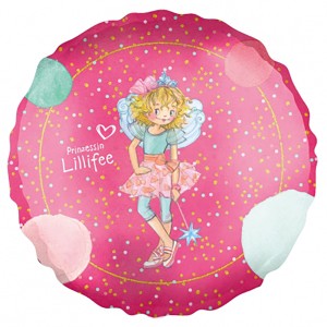 Party Factory Folienballon LilliFee, rund, Ø 42cm, rosa, mit Feen-Motiv für Kindergeburtstage.
