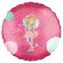 Party Factory Folienballon LilliFee, rund, Ø 42cm, rosa, mit Feen-Motiv für Kindergeburtstage.