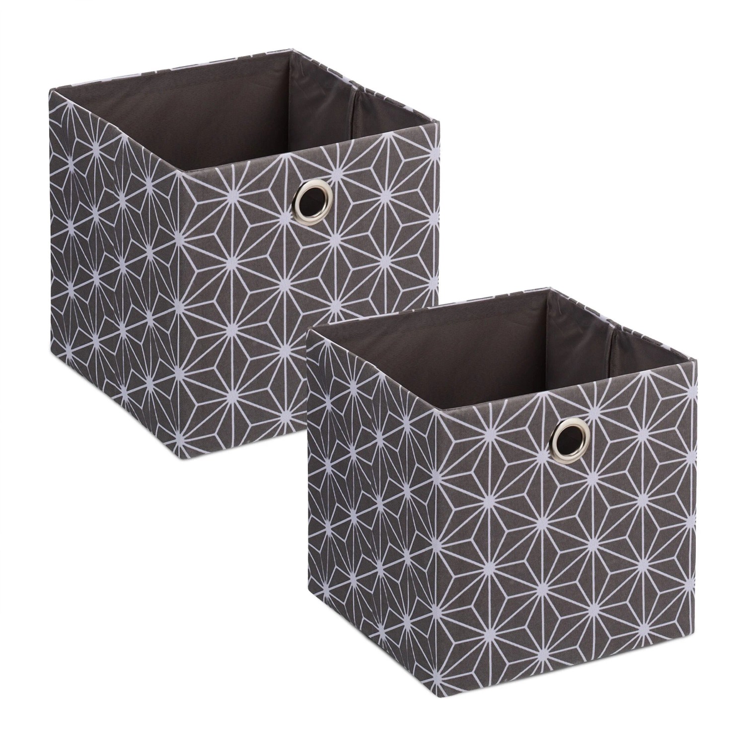 Relaxdays Aufbewahrungsbox Stoff Grau Faltbar 2er Set 30,5 cm x 30 cm x 30 cm 600 g