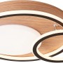Moderne LED-Deckenleuchte Karney in Schwarz und Holz, 57x40 cm, für stimmungsvolle Beleuchtung.