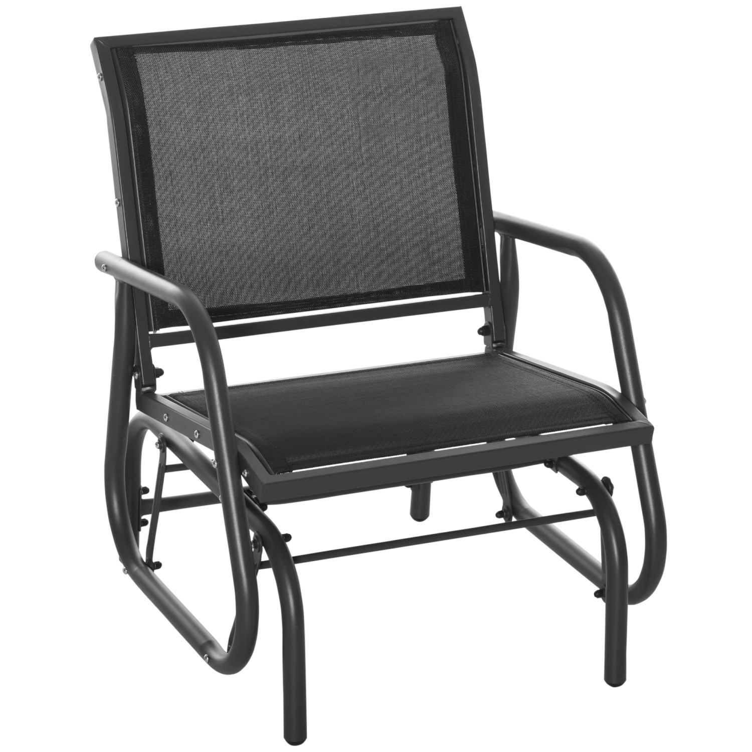 Outsunny Schaukelstuhl Mesh-Stoff Schwarz 75L x 66B x 85H cm günstig online kaufen