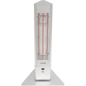 Vasner HeatTower Mini Infrarot-Heizstrahler, 1500 W, silberner Standheizstrahler für Terrasse & Balkon.