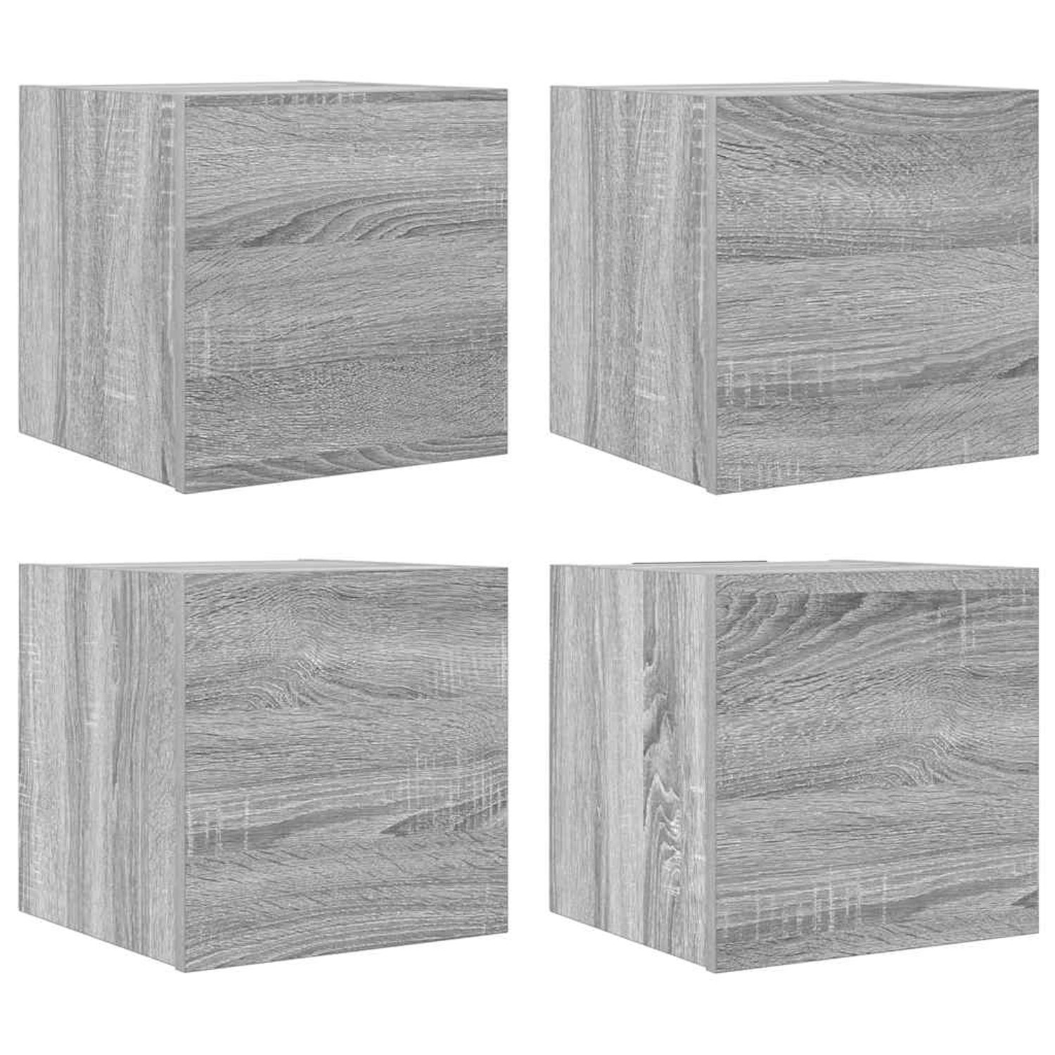 vidaXL TV-Wandschränke 4 Stk Grau Sonoma 30,5x30x30 cm 815140 günstig online kaufen