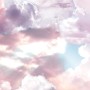 Komar Vlies Fototapete Clouds, 100x250cm, mit Wolkenmuster in Pastellfarben für Kinder- und Schlafzimmer.