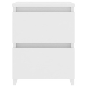 Weißer vidaXL Nachttisch (30x30x40 cm) aus Holzwerkstoff mit zwei Schubladen.