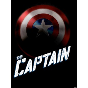 Komar Wandbild Avengers The Captain (50x70 cm): Captain Americas Schild auf dunklem Hintergrund.