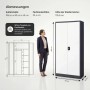 Jan Nowak Mehrzweckschrank Dawid 185 x 90 x 45 cm Anthracite Weiß_8