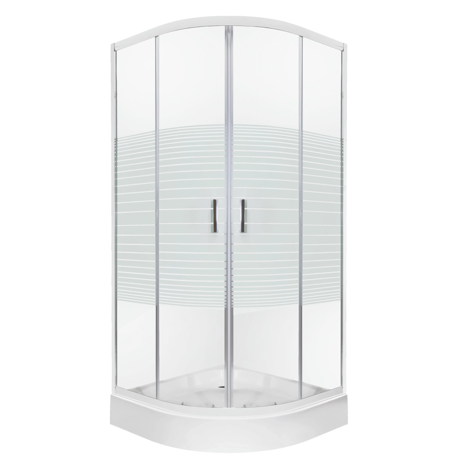 Kerra Runddusche Duschkabine Madera STR 80x80cm 4mm ESG Glas mit Duschwanne
