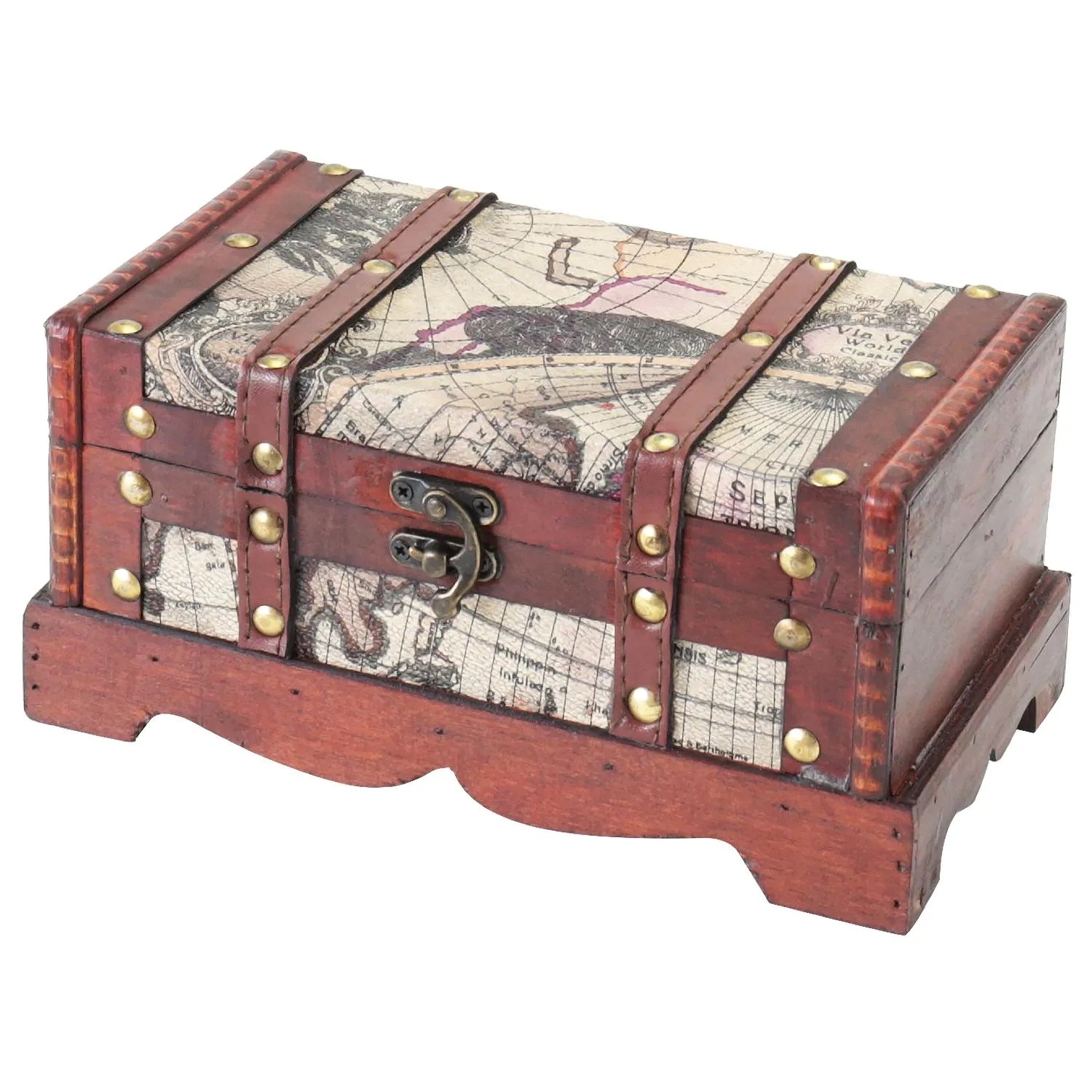 HMF 6408-123 Schatztruhe Schatzkiste Holztruhe 23 x 13 x 11 cm Amerika