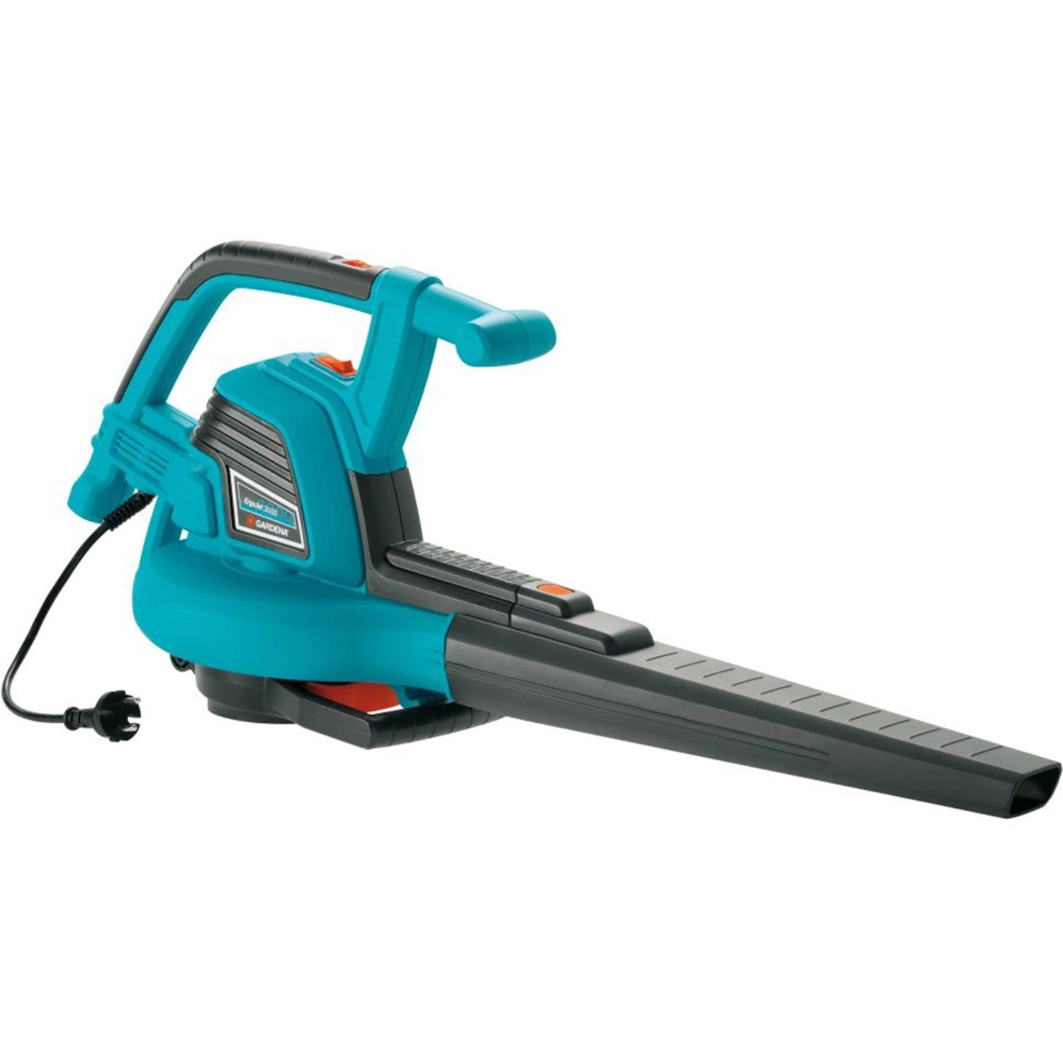 Gardena Elektro-Laubbläser ErgoJet 3000 mit 3000 W, blau/schwarz, mit Blas- und Saugfunktion.