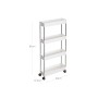 Weißes Songmics Nischenregal mit 4 Ebenen, 12,5x40x88 cm, ideal als Servierwagen.
