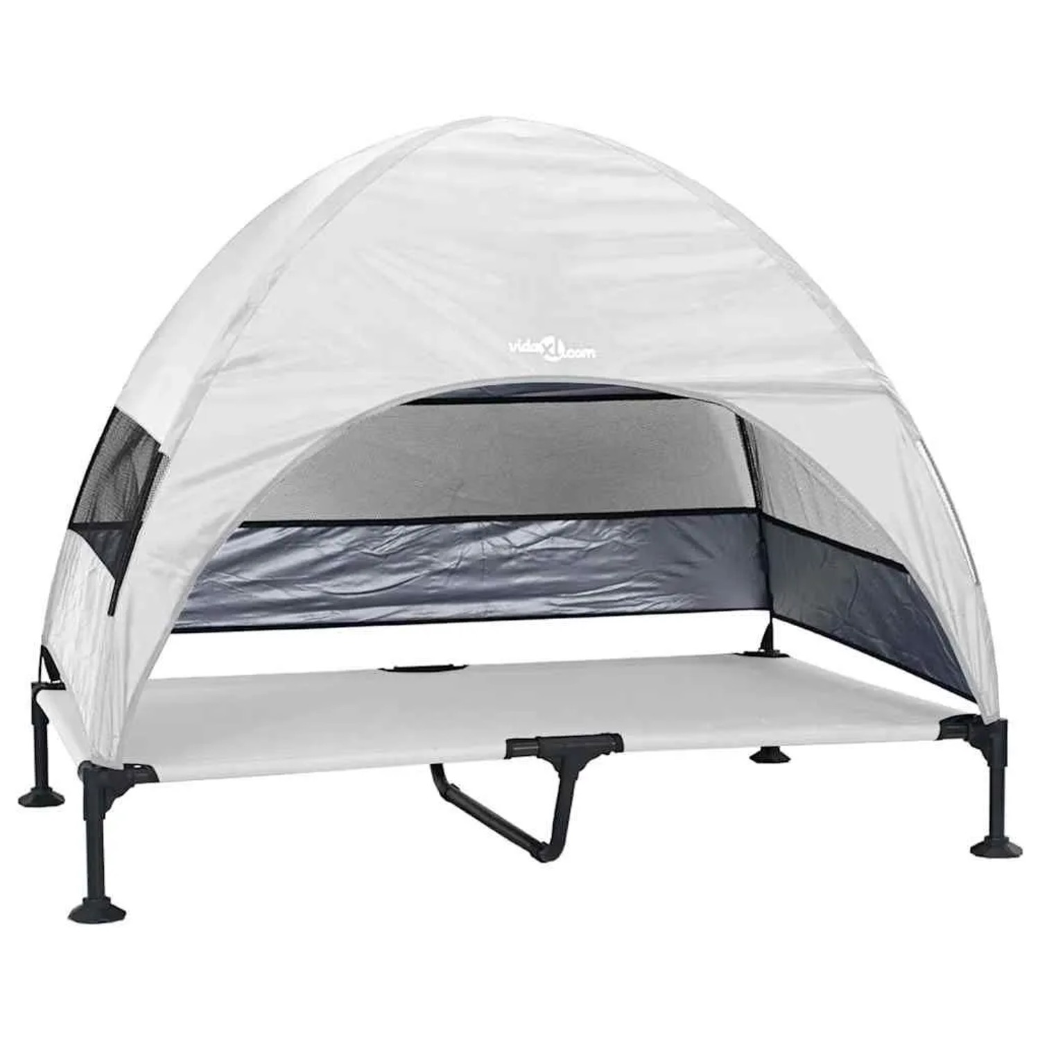 vidaXL Hochgelegtes Hundebett Silber Grau 127 x 81 x 108 cm 42008222