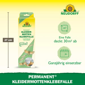 Neudorff Kleidermottenfalle 2er-Pack: Klebefalle zur Erkennung von Mottenbefall in Kleiderschränken.