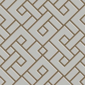 Bricoflor Vliestapete Grau/Gold mit geometrischem Art Deco Muster für Wohn- und Esszimmer.