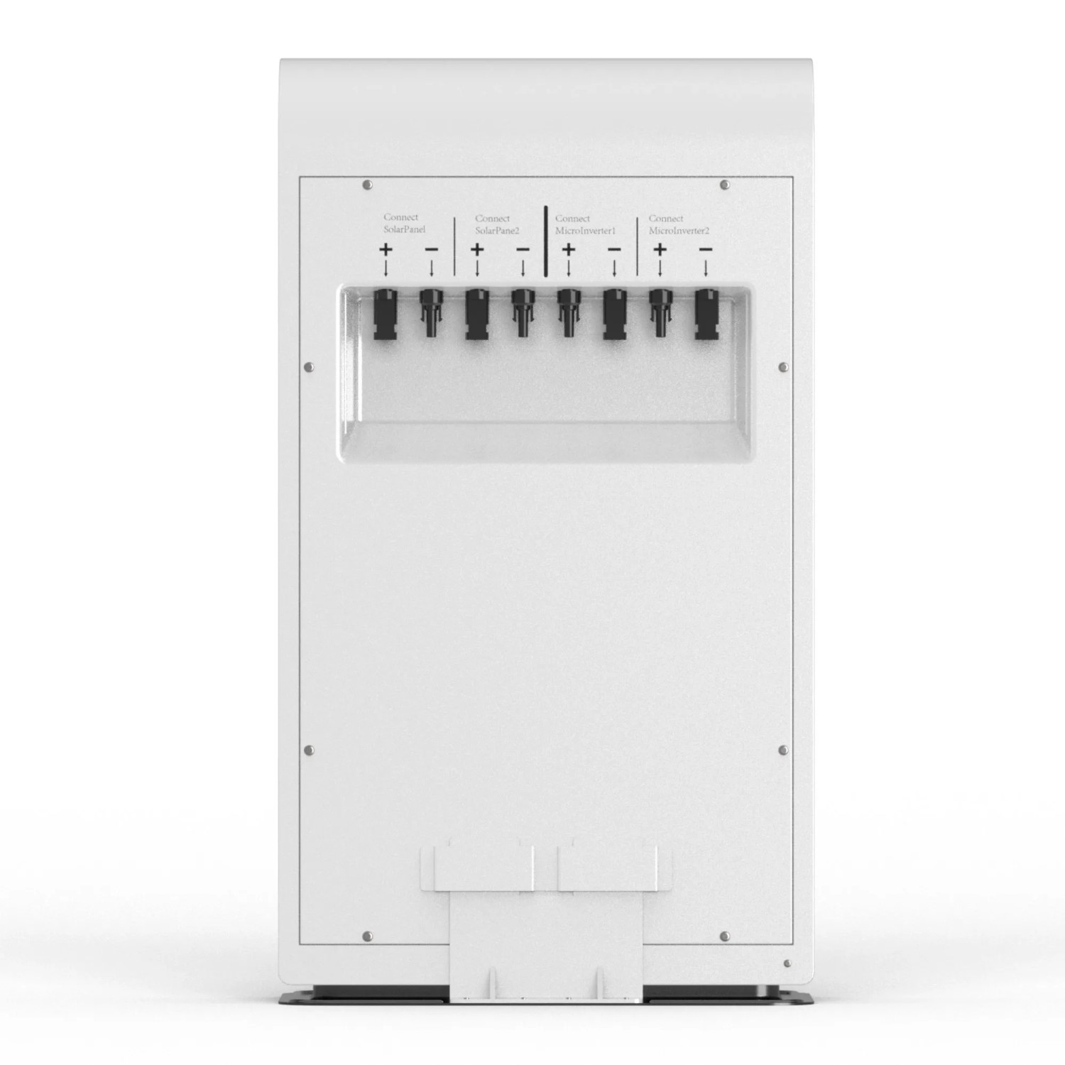 Haier Aurora HE2-3.0 Energiespeicher für Balkonkraftwerke, 3 kWh, Anschlüsse im Detail.
