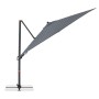 Doppler Ampelschirm myZone AX 320x240 cm, blau-grau gestreift, mit Kurbel und axial schwenkbar.