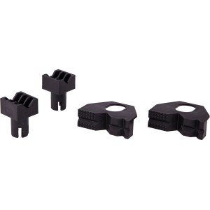 wolfcraft Kunststoffbacken zum Rundspannen, 4 Stück für Werktische mit 20 mm Bohrungen.