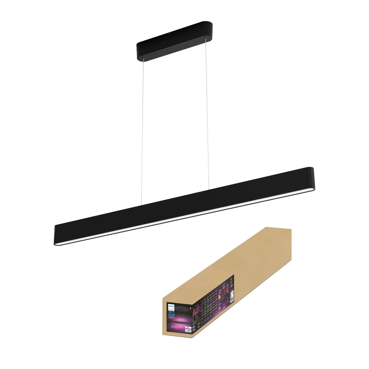 Philips Hue LED-Pendelleuchte Ensis White & Color Ambiance Schwarz günstig online kaufen