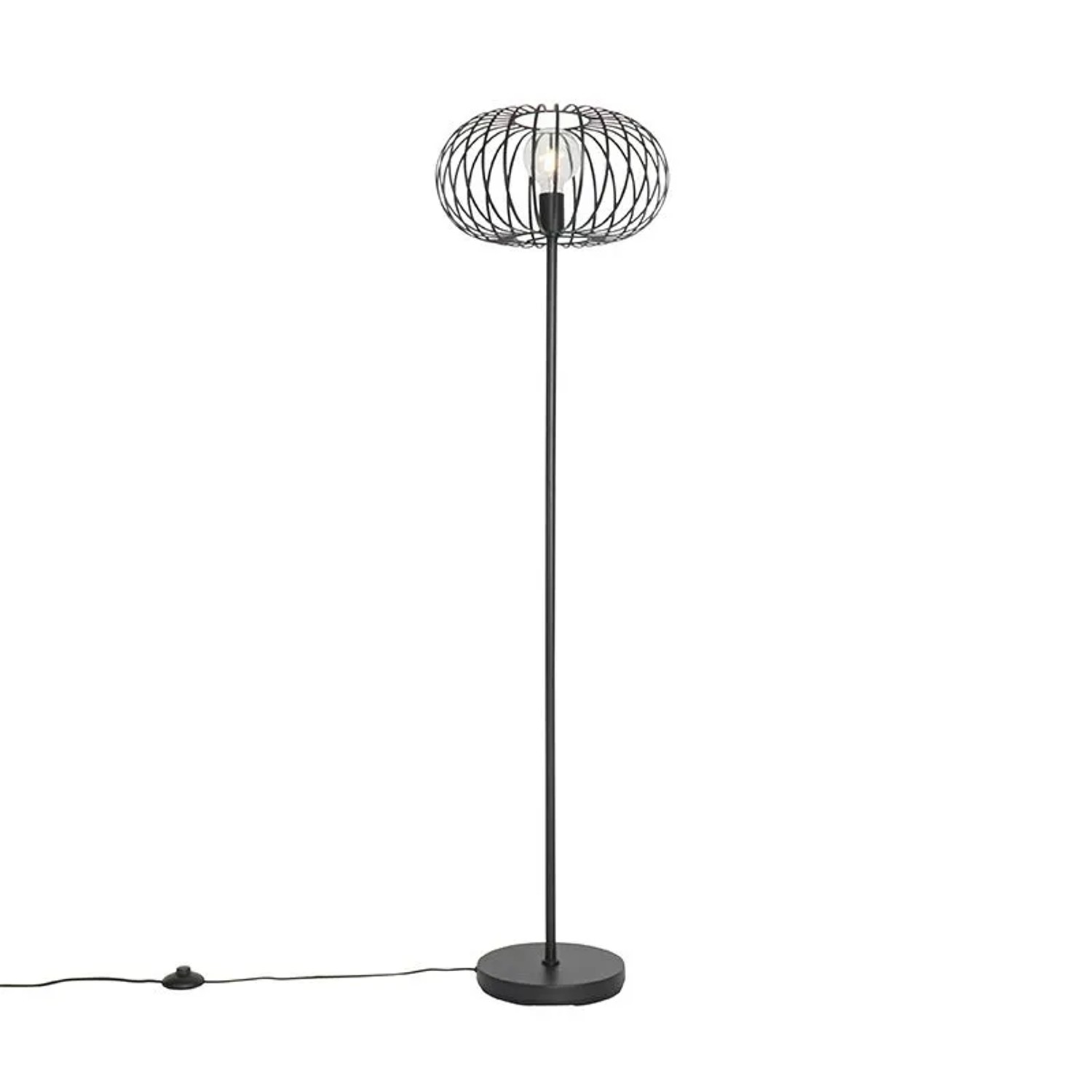 QAZQA Design Stehleuchte Schwarz Draht Johanna