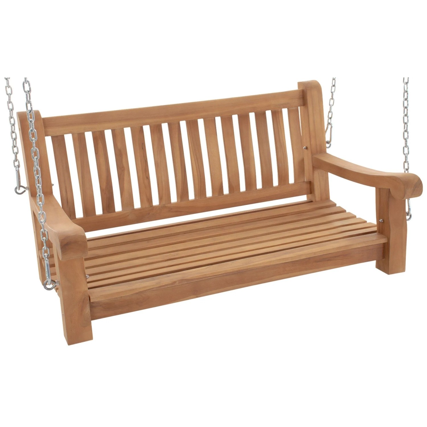 DELUKE Schaukelbank MUVER Holz Teak 120x70x62cm Hängebank Gartenschaukel Zum Aufhängen Veranda-Schaukel