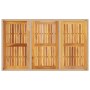 Beiger Gartentisch 150x90 cm aus Rattan und Akazienholz.