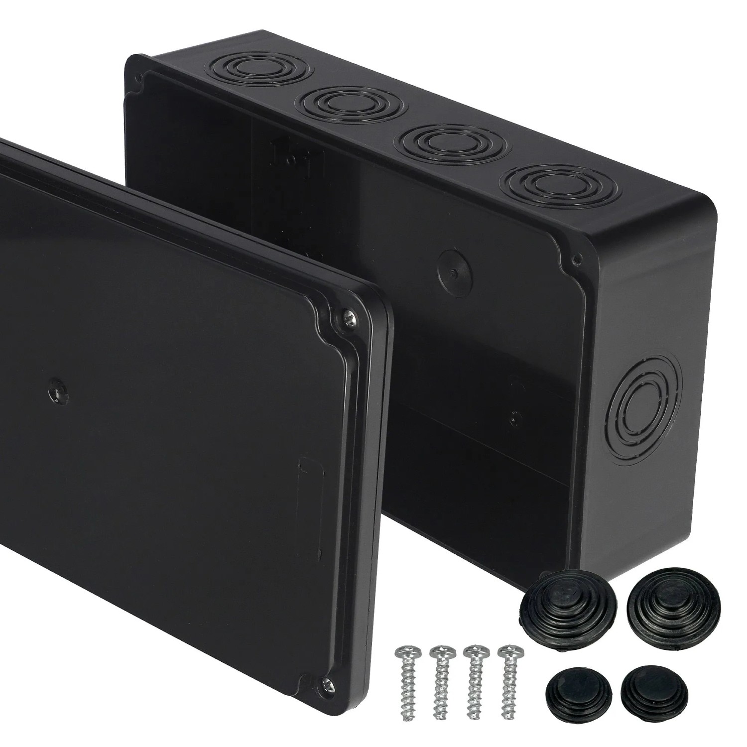 EDO Abzweigkasten Aufputz 260 x 150 x 80 mm Schwarz IP65 ABS UV-beständig