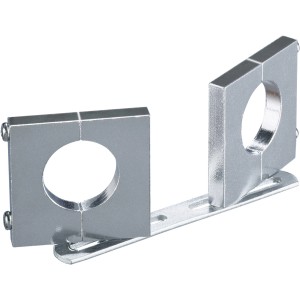 Schwaiger Multifeedhalterung in Silber für zwei LNBs zum Empfang von zwei Satelliten.