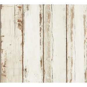 PROFHOME Holz Tapete in Creme, Braun und Schwarz mit Holzoptik.