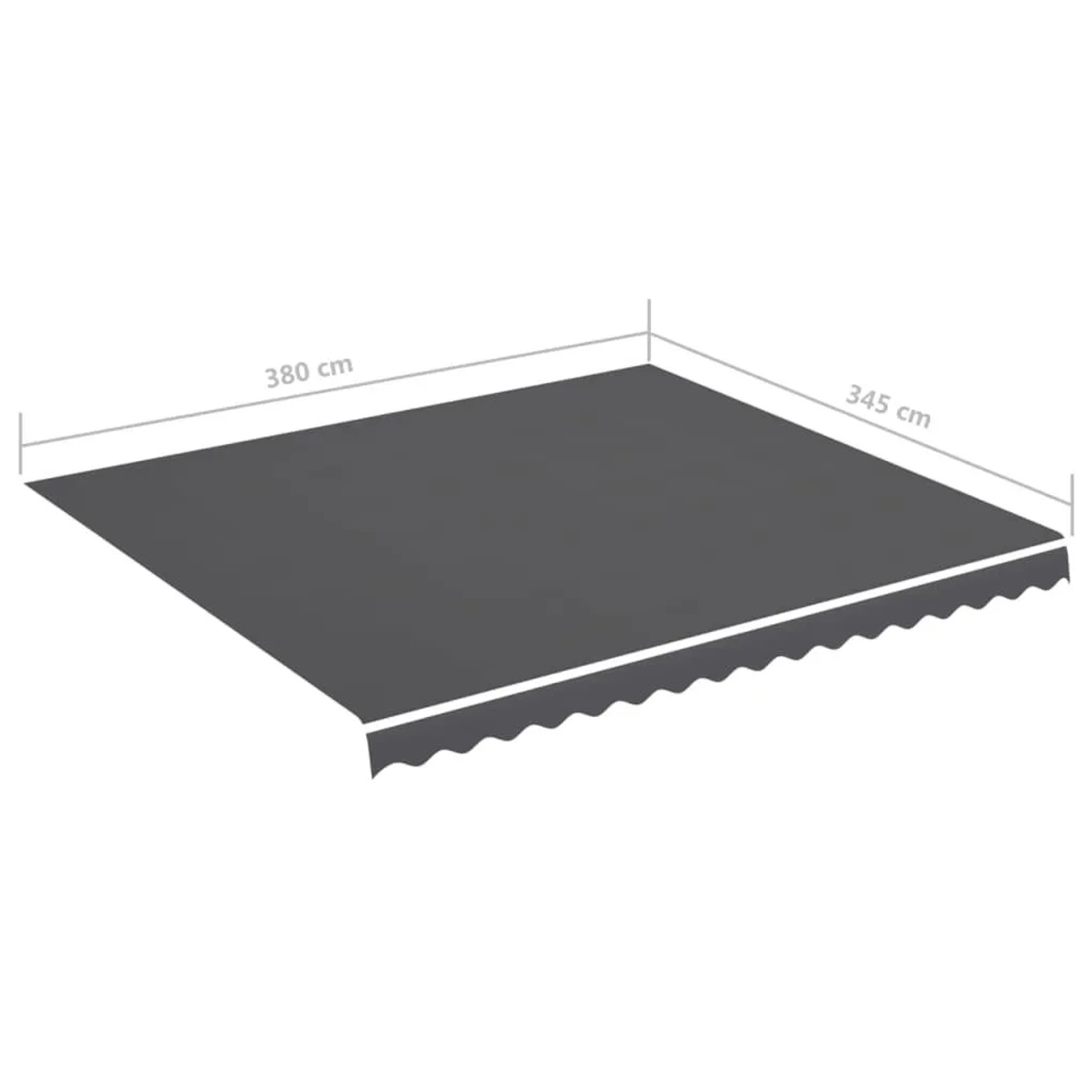 DELUKE Markisenbespannung Markisenstoff Wasserabweisend Reißfest Anthrazit Für 400x350cm Rahmen Markise Mit Volant Markisen Ersatzstoff_6