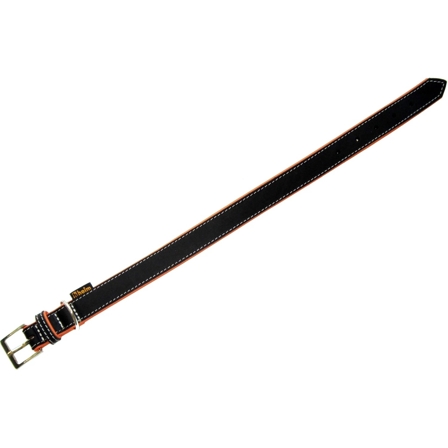 Schwarzes Heim Hundehalsband Florenz aus Leder, 25 mm breit und 50 cm lang.