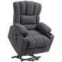 Dunkelgrauer HOMCOM Fernsehsessel mit Aufstehhilfe, Relaxsessel mit Massage- und Wärmefunktion.