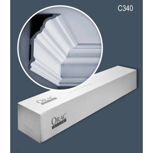 ORAC DECOR C340 LUXXUS Zierleisten Set mit 12 weißen Stuckleisten (24m) im Karton.