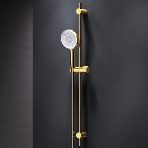 AM.PM Duschset X-Joy in Gold: Handbrause, Duschstange und Duschkopf-Set für moderne Bäder.