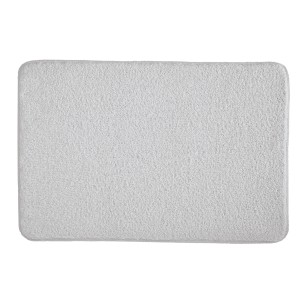 Silbergrauer Kleine Wolke Badteppich Wilna, 60x90 cm, flauschig und saugfähig.
