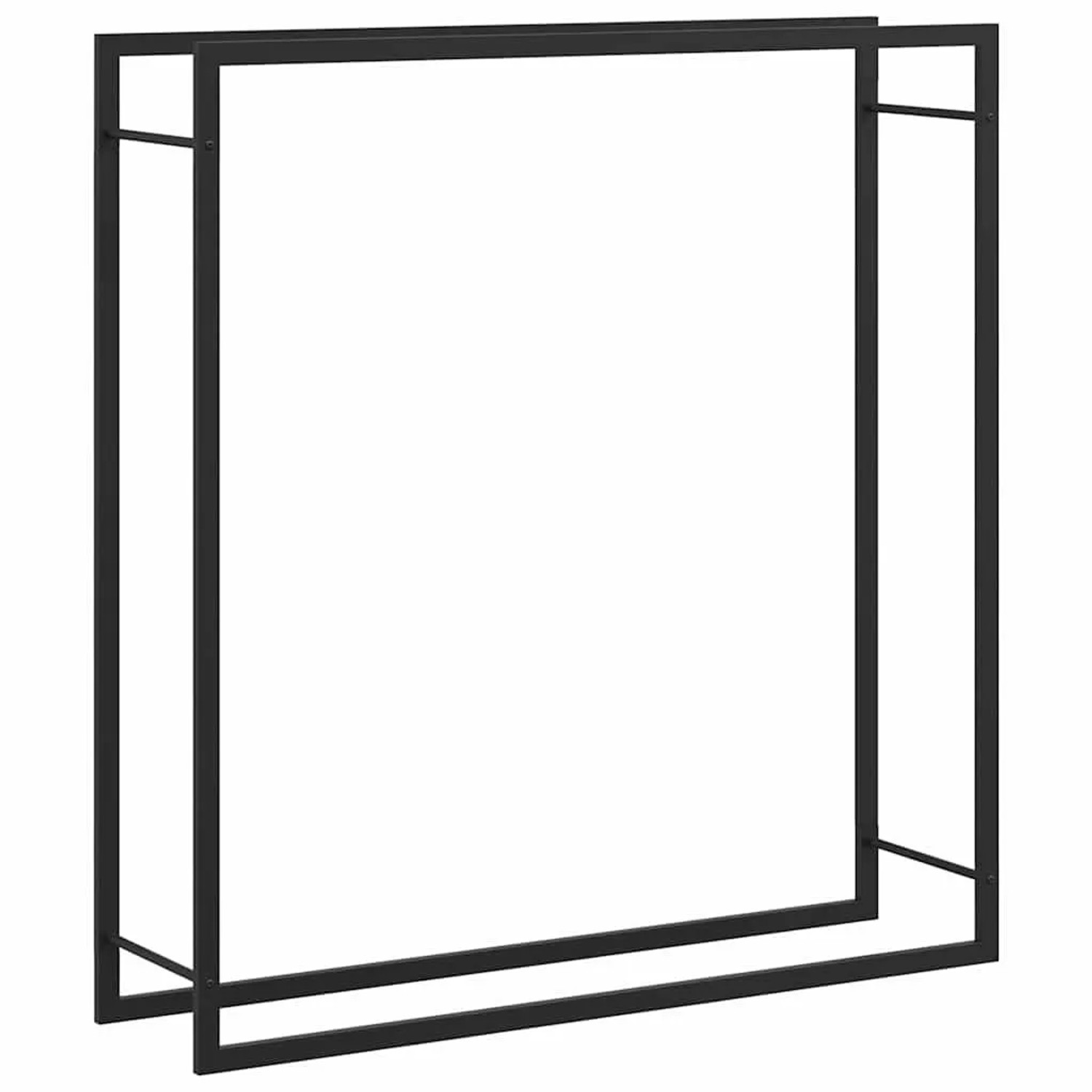 vidaXL Brennholzregal Mattschwarz 110x28x116 cm Stahl 350310