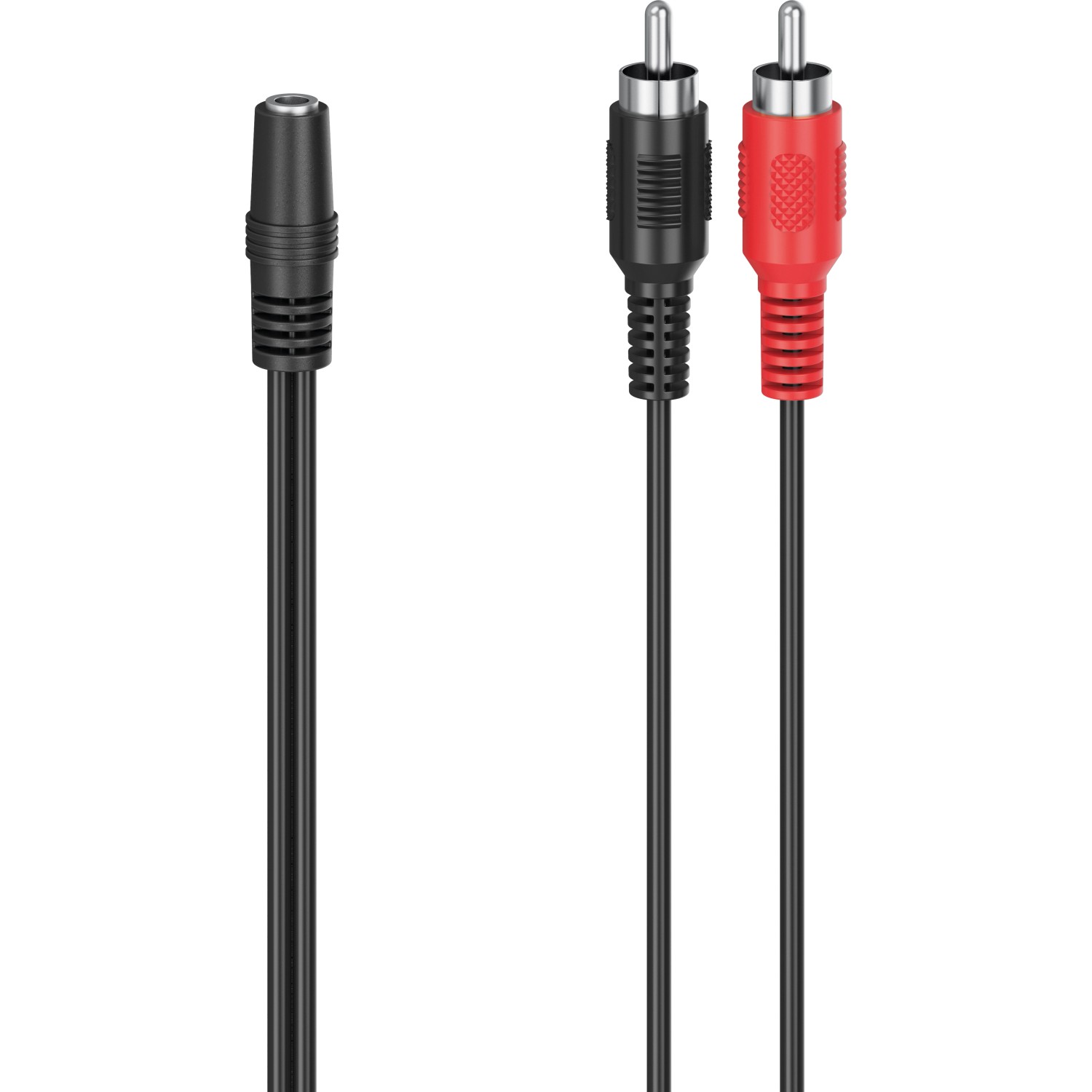 Hama Audio-Adapter 2 Cinch-Stecker/3,5 mm-Klinken-Kupplung Stereo 10 cm Schwarz