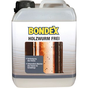 Bondex Holzwurm Frei, 2,5l, transparent. Schutz und Restauration für Holz im Innenbereich.