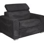 Vente-unique Schlafsessel Vizir, grau, aus Cord-Samt mit verstellbarer Kopfstütze. Kompakter Relaxsessel.