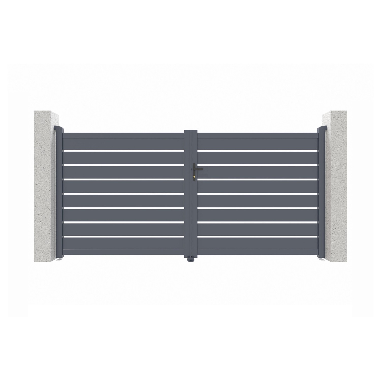 Casanoov Flügeltor 3M Vogel H 160Cm & 2 Pfosten H 190Cm Aluminium Grau günstig online kaufen