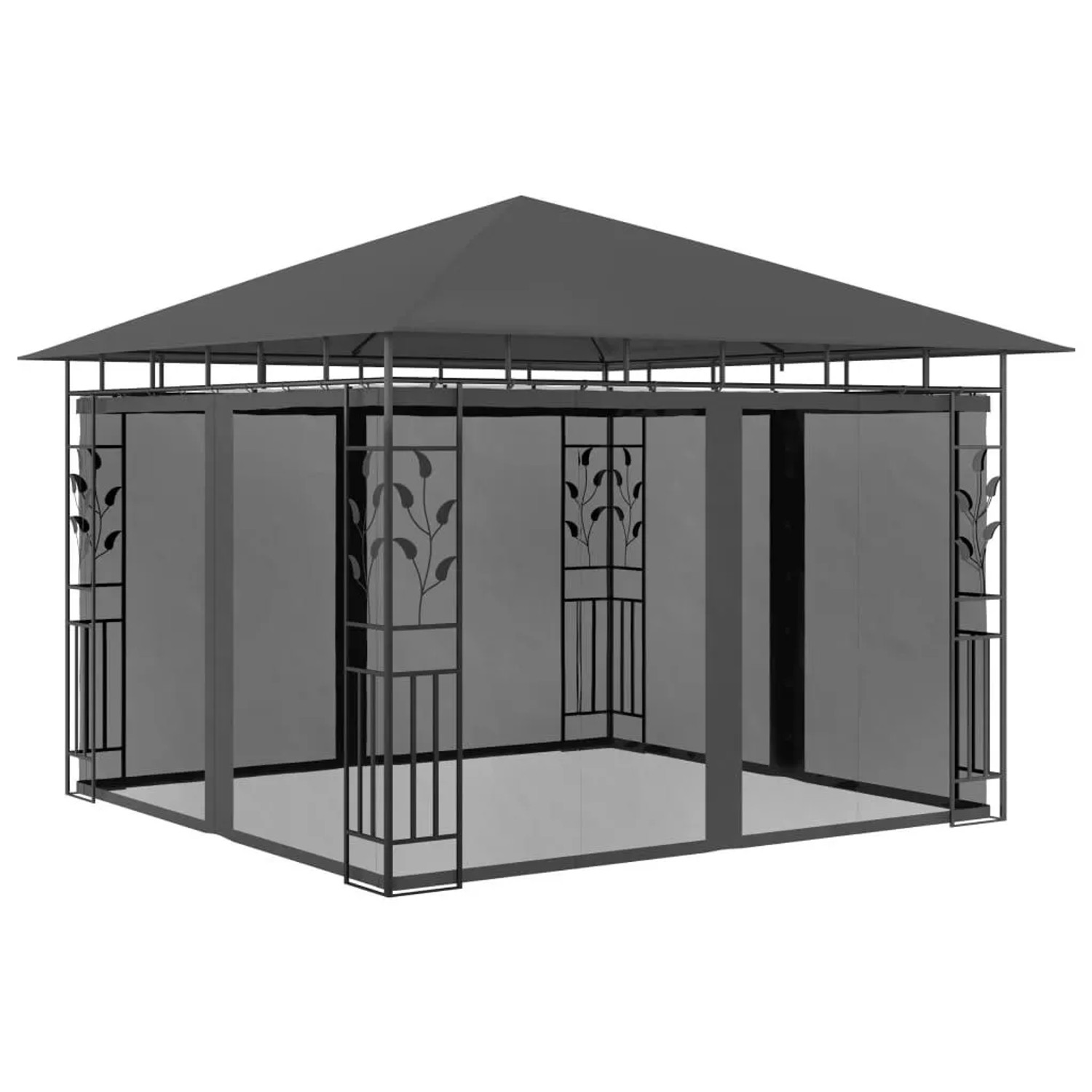 vidaXL Pavillon mit Moskitonetz 3x3x2,73 m Anthrazit 180 g/m² 47972